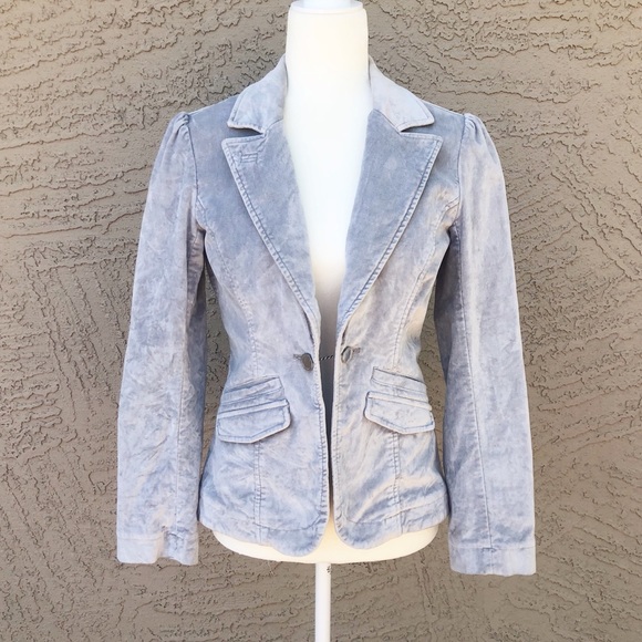 White House Black Market Jackets & Blazers - WHBM Silver Velvet Blazer Suit Career Jacket Sz 4